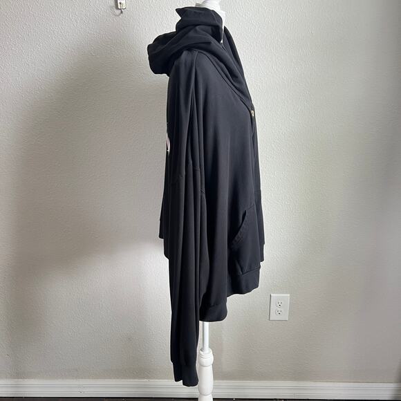 Selkie Black Caviar Logo Pillow Zip Up Hoodie Women's 6X Plus Size Sweatshirt - Picture 5 of 7